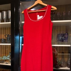 St. John Evening crimson dress, size 4, NWT